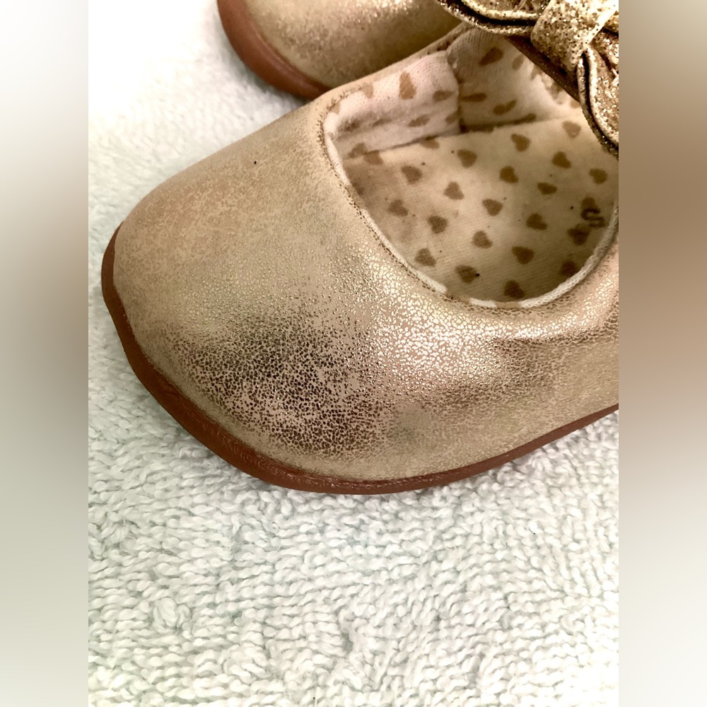 Carters Gold Shoes with Bows - Picture 10 of 12